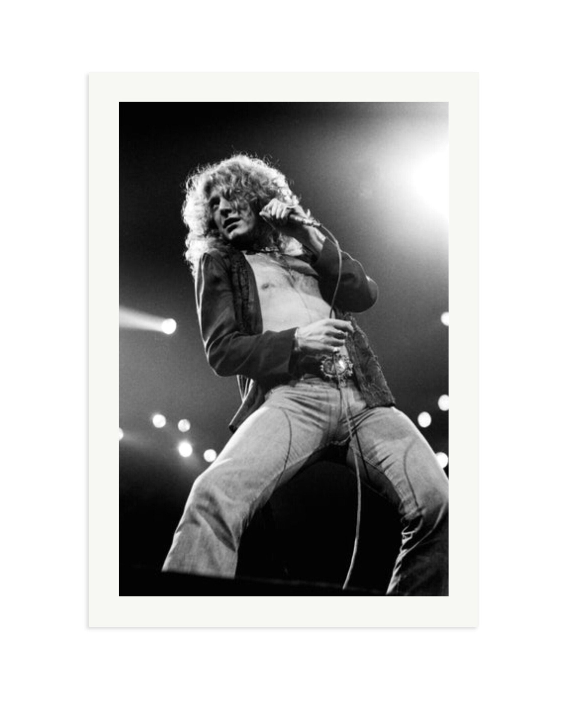 Robert Plant of Led Zeppelin 1977 Print Only / XXL