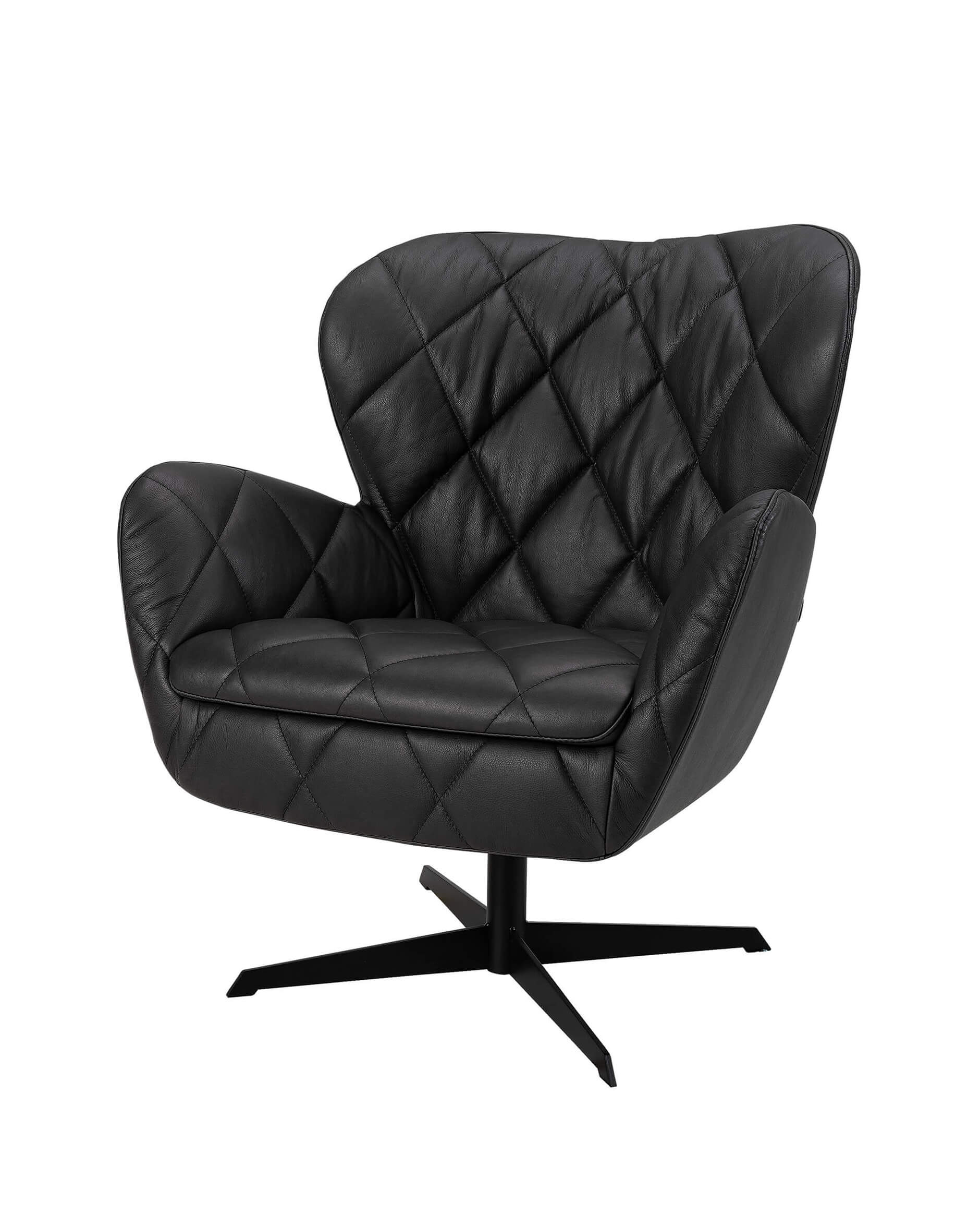 Jade swivel fåtölj svart läder
