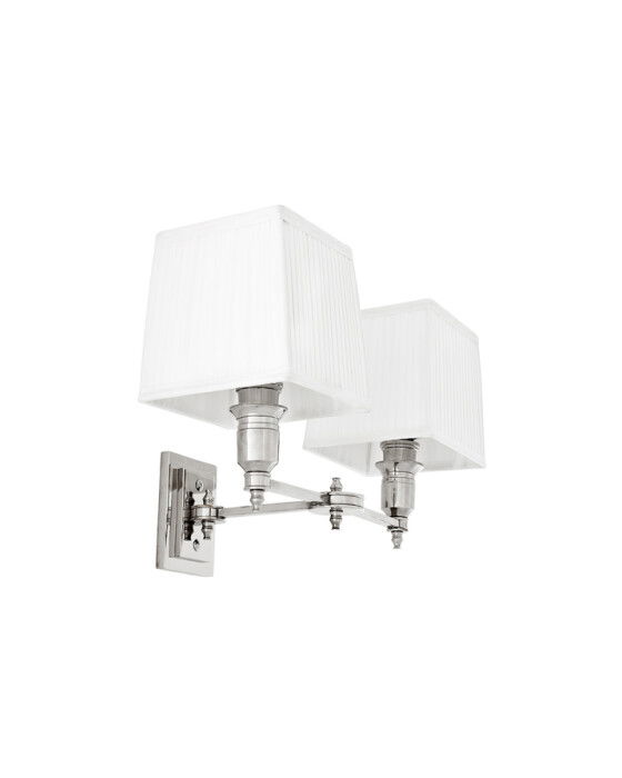 Lexington Wall Lamp, Double, Nickel/White
