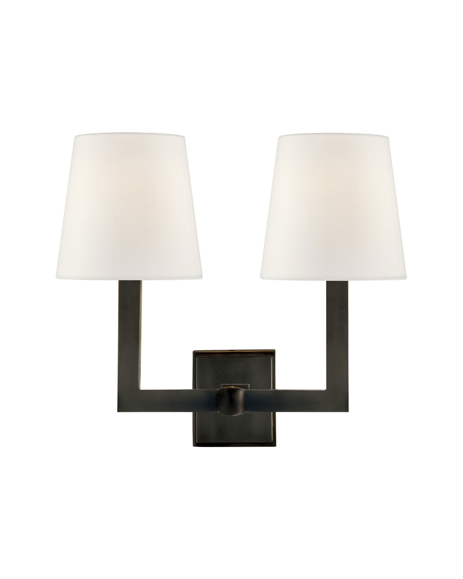 Square Tube vägglampa dubbel brons