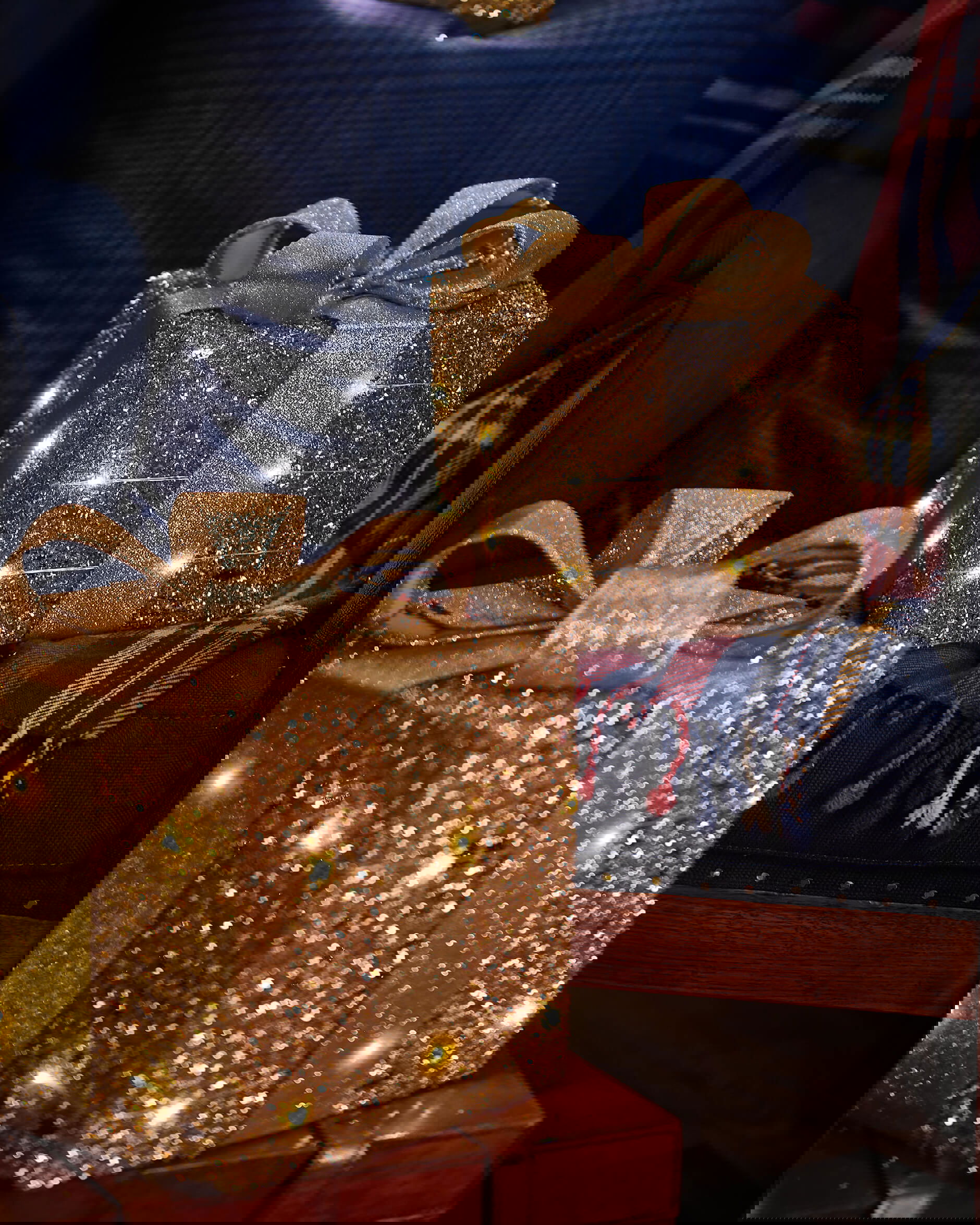 Trevor Paket LED Weihnachtsdekoration Champagner