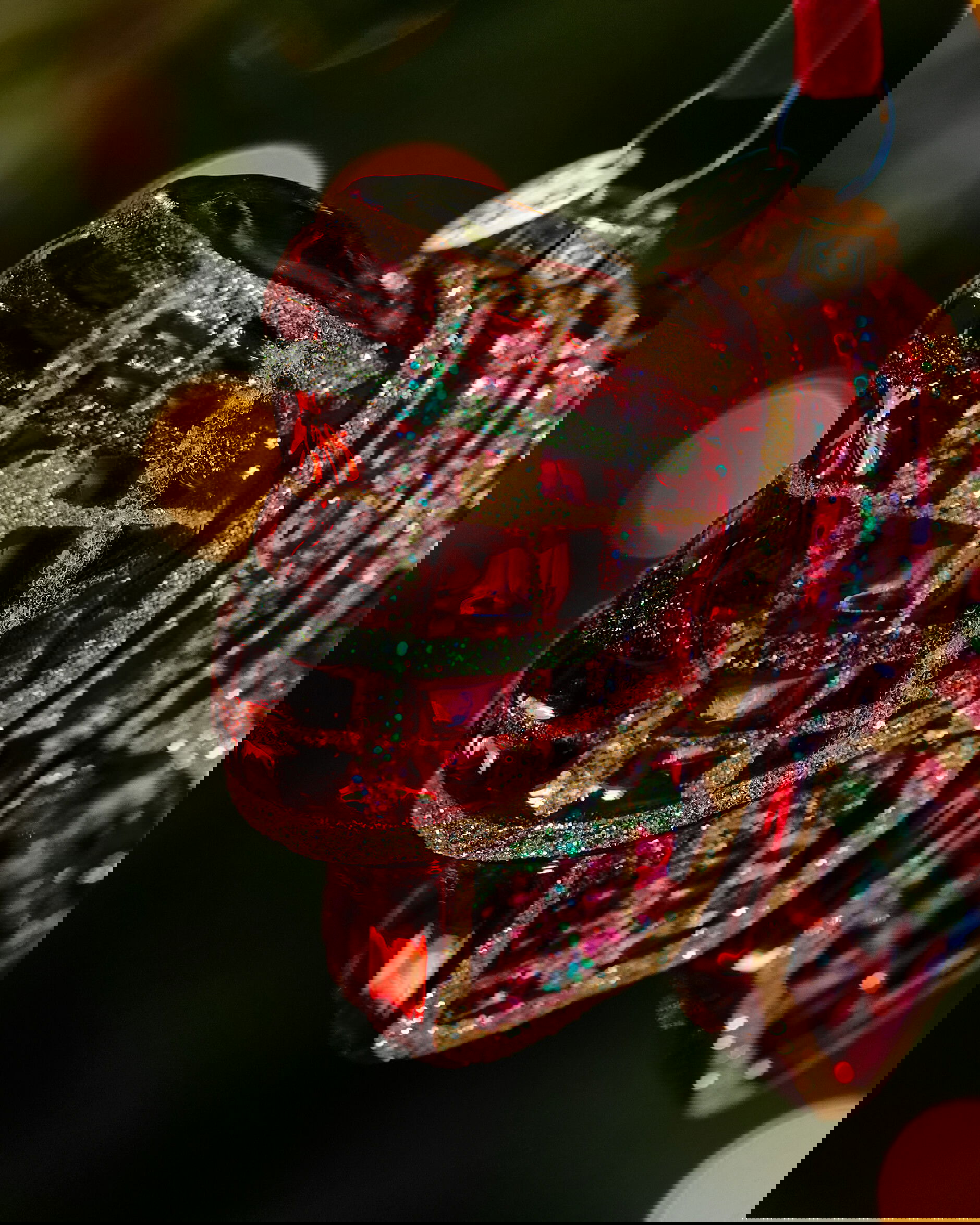 Fiona rosett julgransdekoration röd