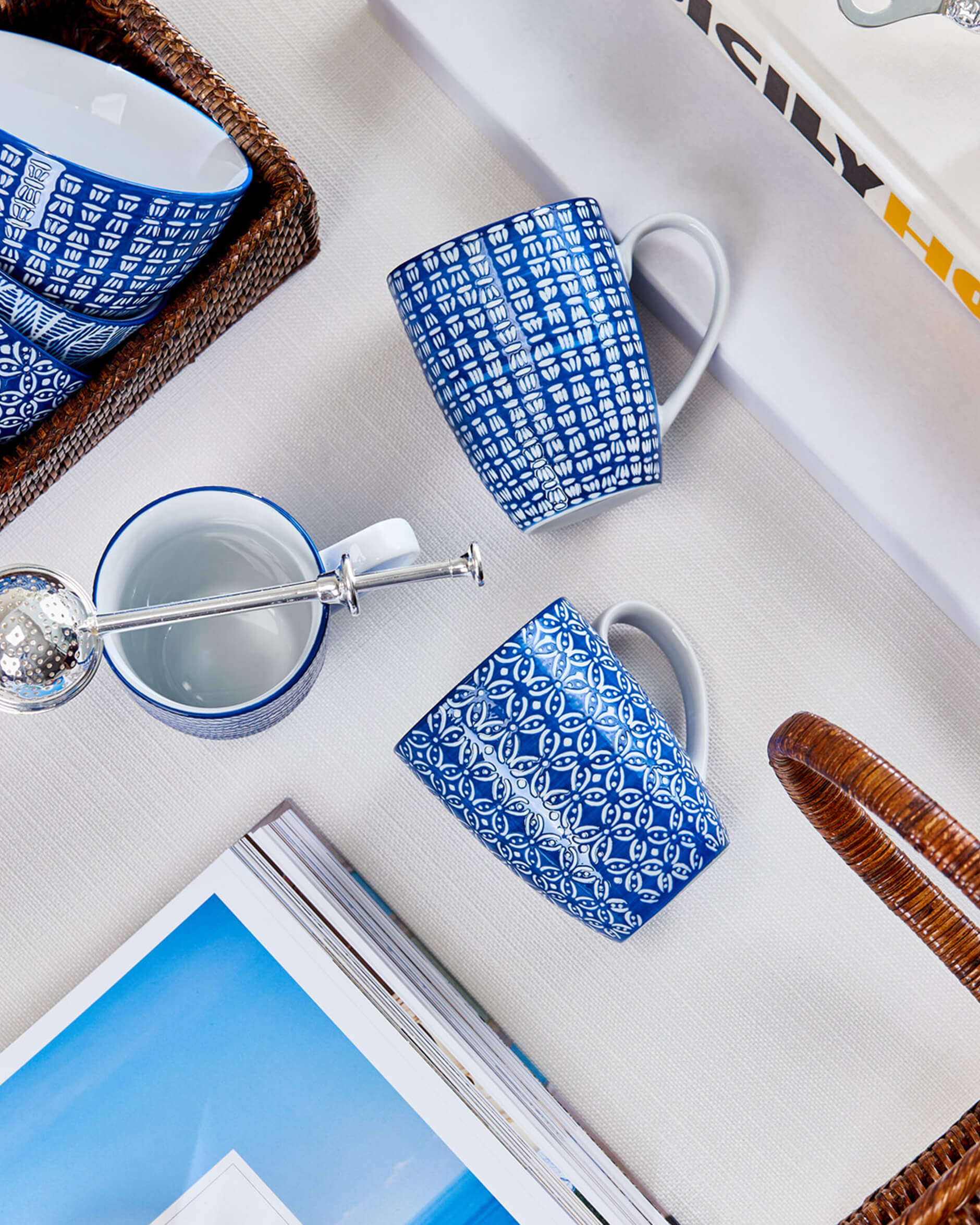 Capri Azzurra muggar blå/vit 6-pack