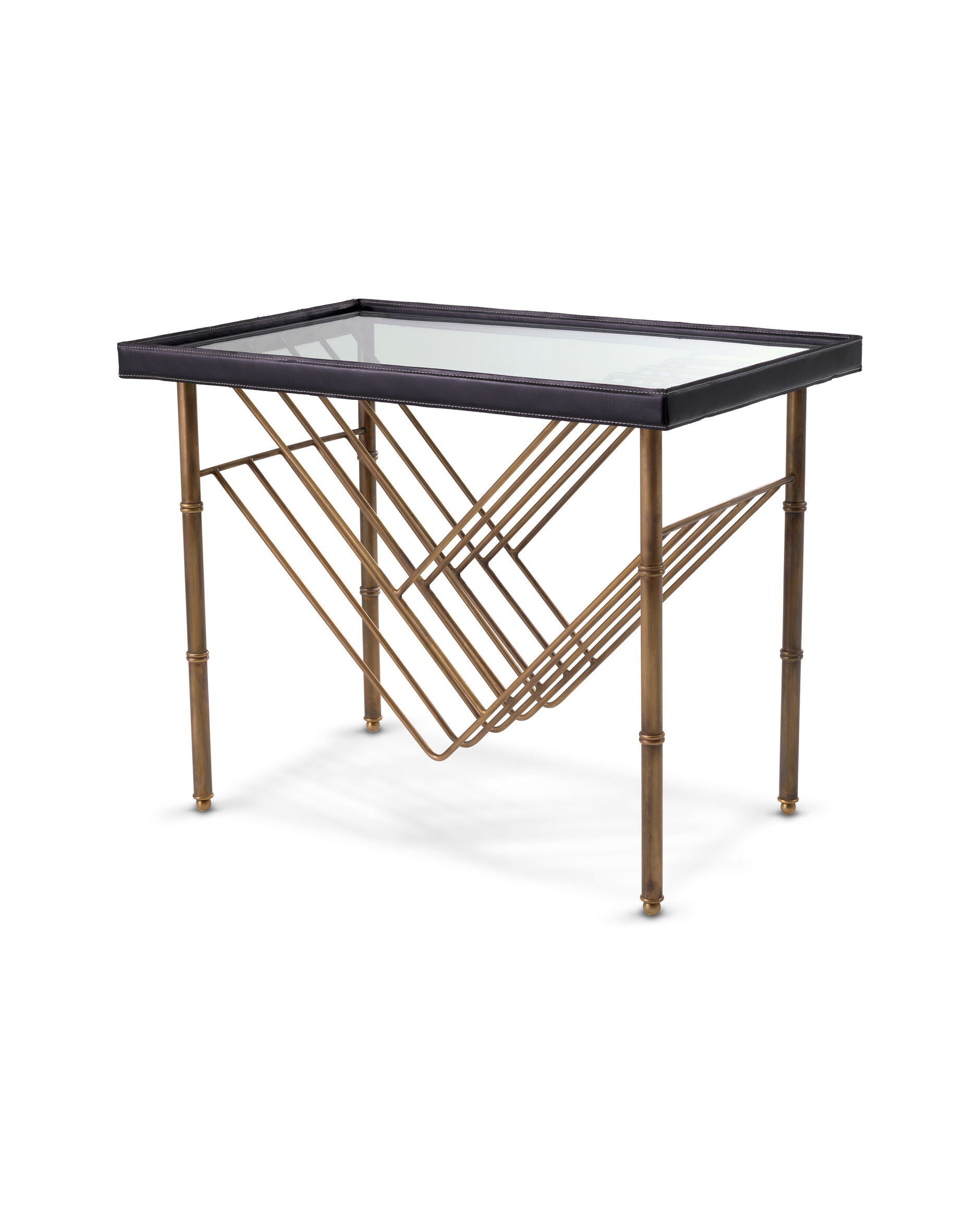 Princess Side Table Black Leather