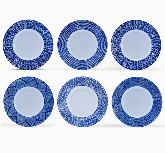 Capri Azzurra Side Plates Blue/White 6-pack