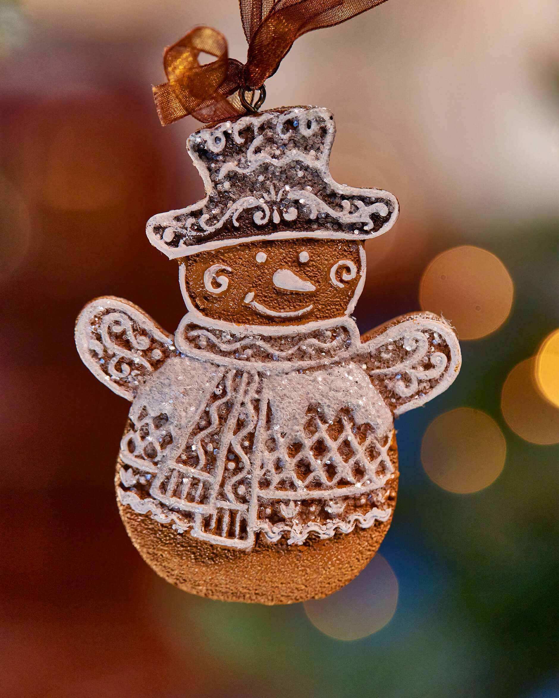 Whitby pepparkaka snögubbe julgransdekoration