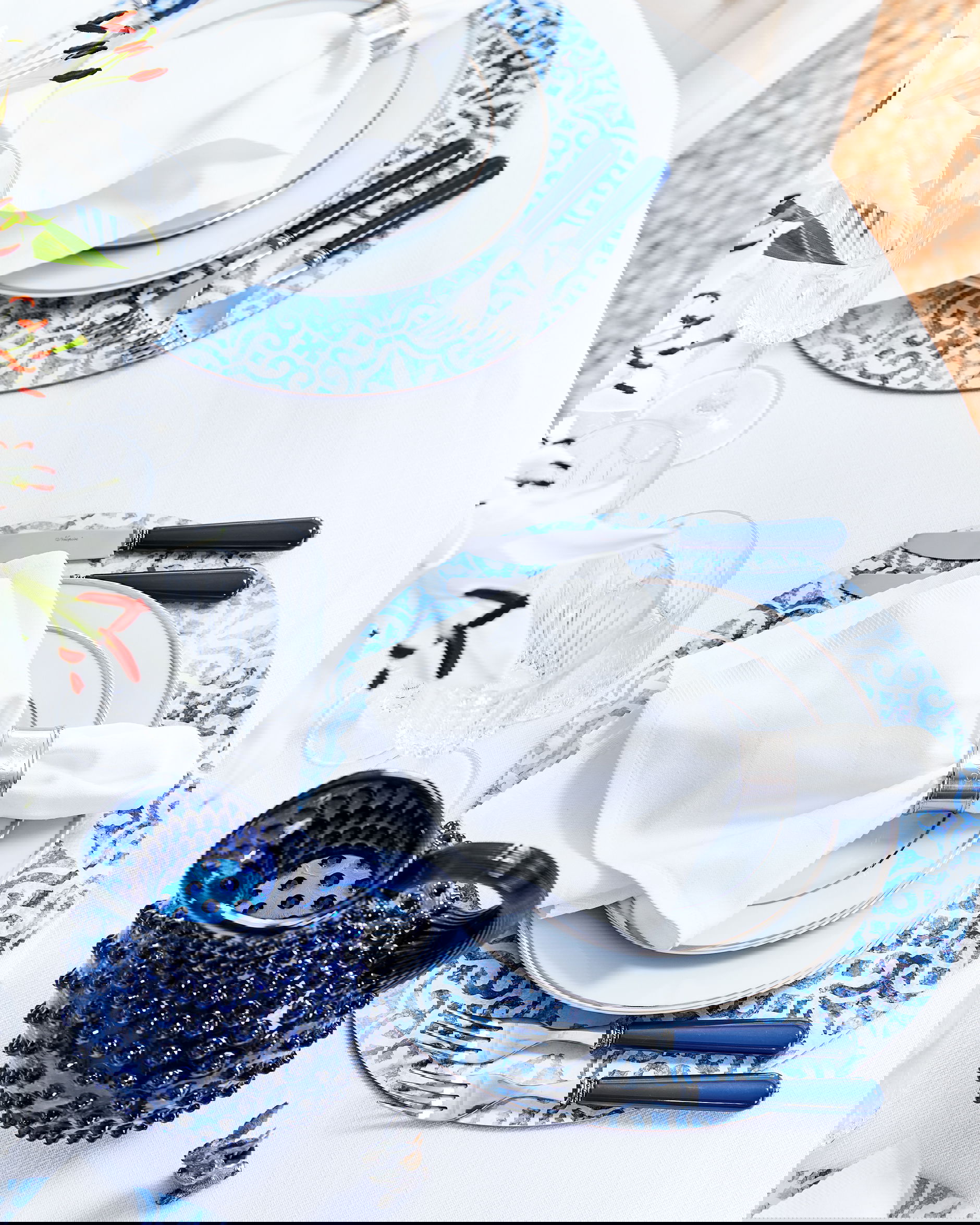 Portofino bordstabletter blå/vit 6-pack