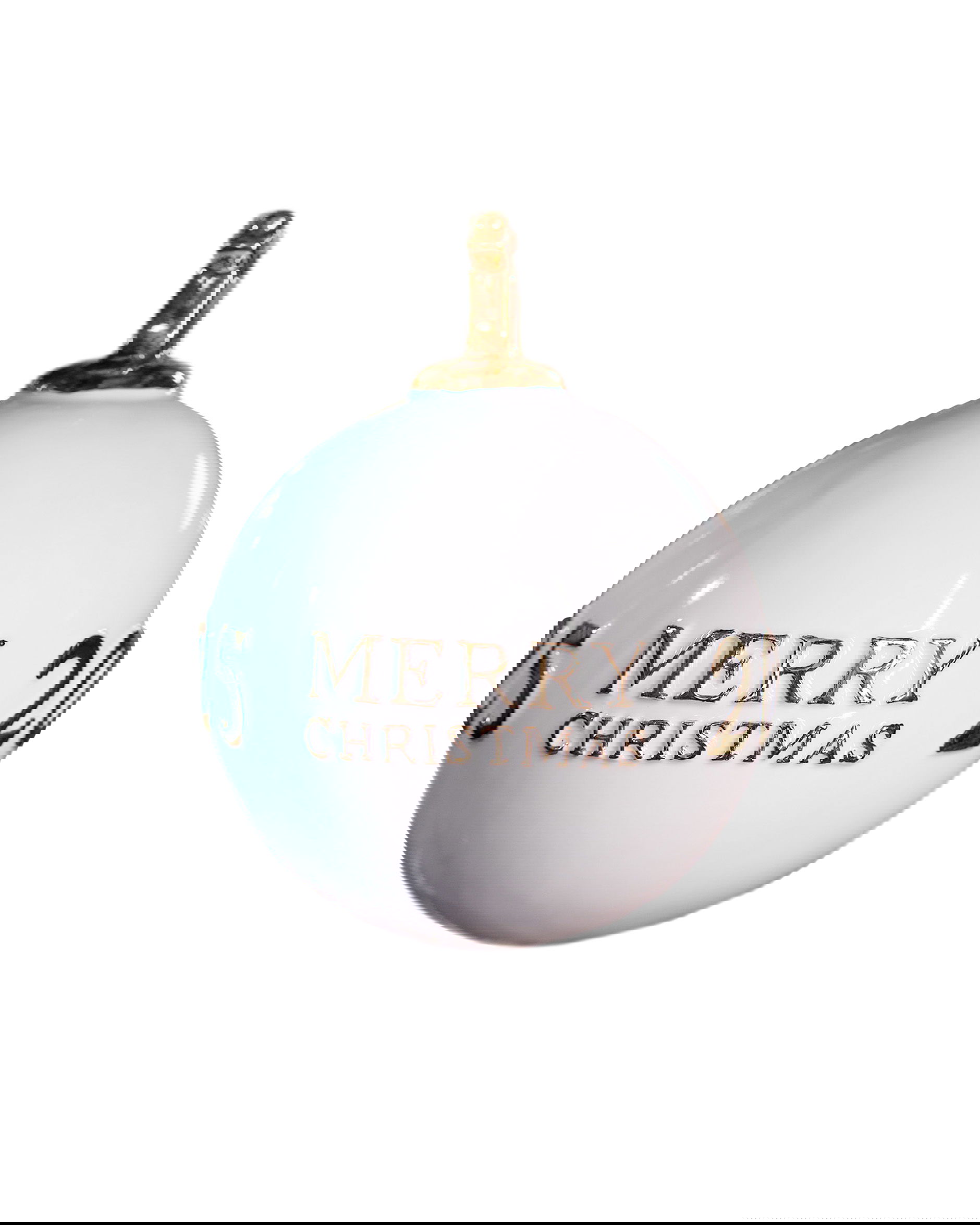 Golden Merry Bauble White/Gold 8,5cm