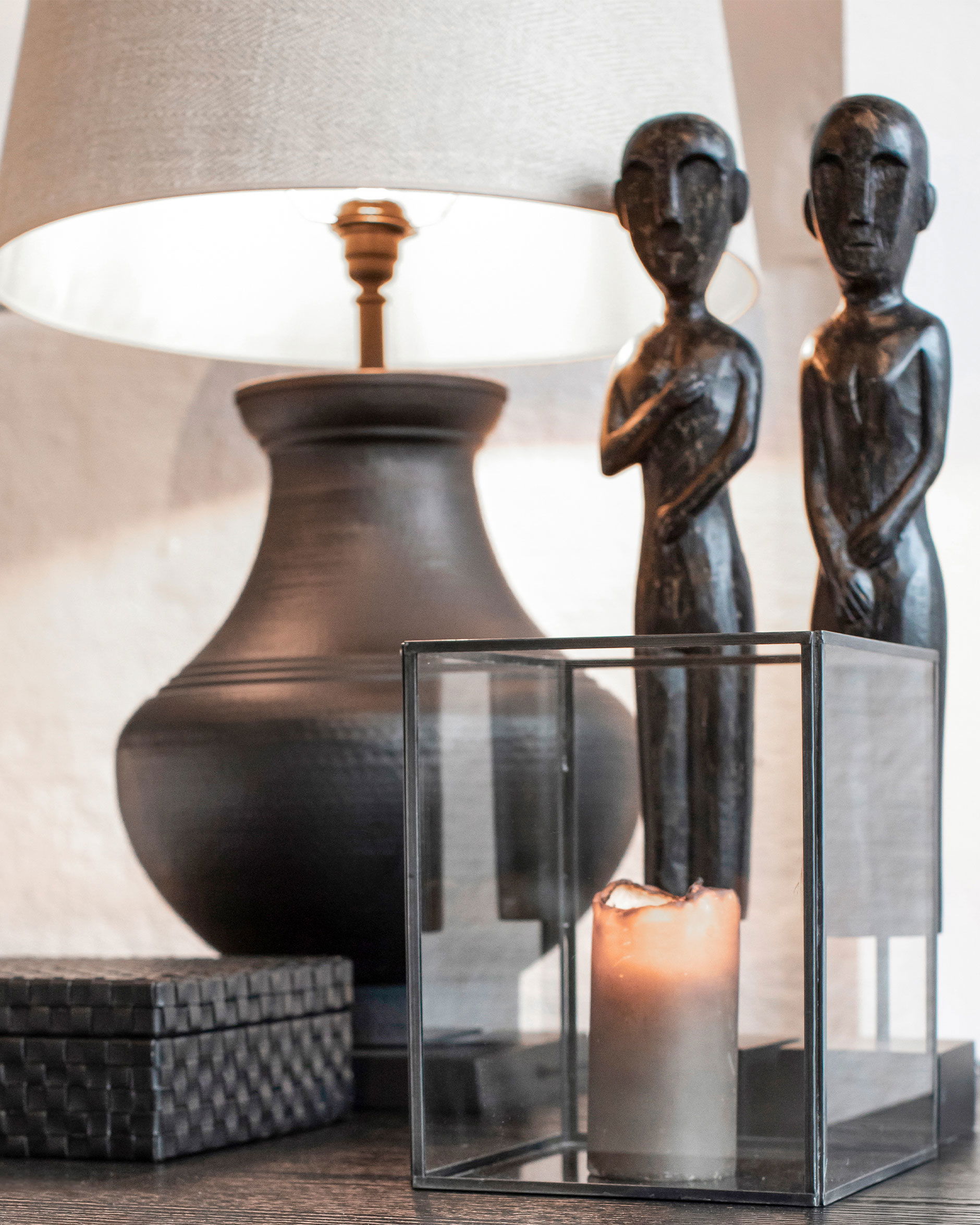 Zika & Rama Wooden Sculptures Black OUTLET