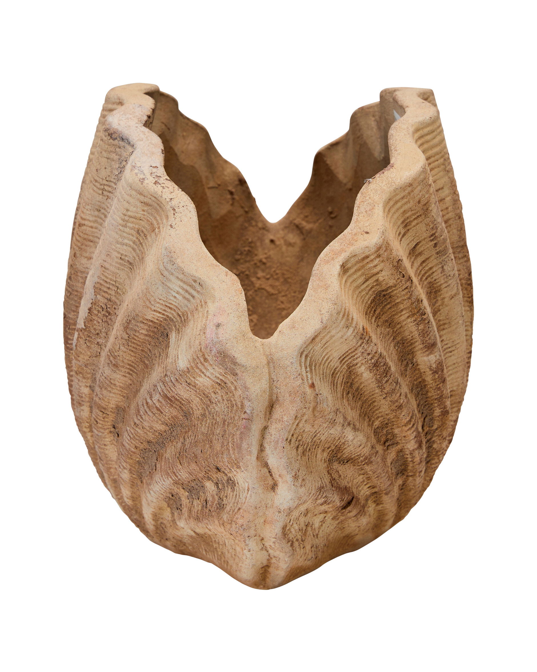 Shell pot antique terracotta