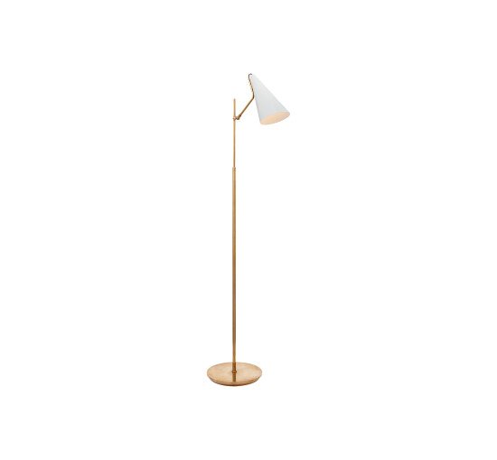 Hand-Rubbed Antique Brass/Matte White - Clemente Floor Lamp Antique Brass with Black