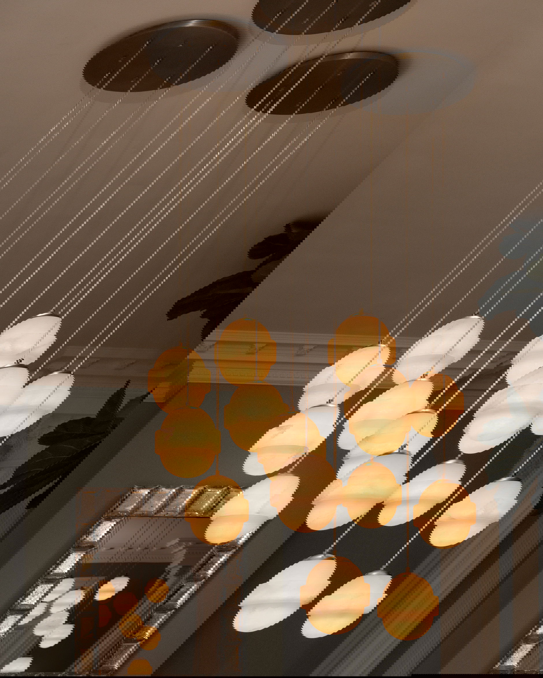 Icarus kroonluchter antiek messing