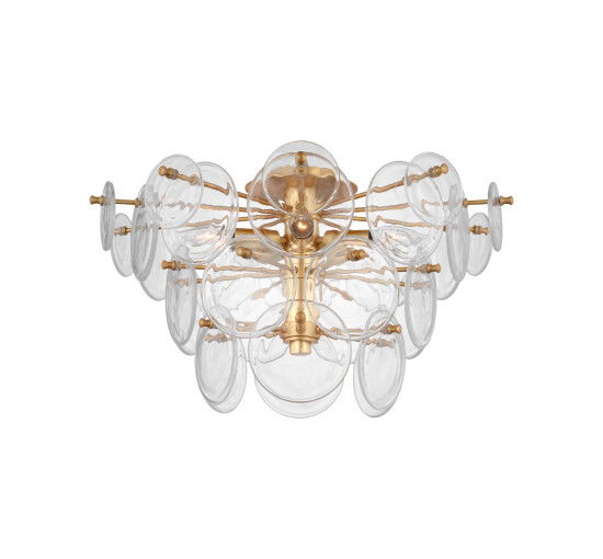 Loire plafond guld/klarglas L