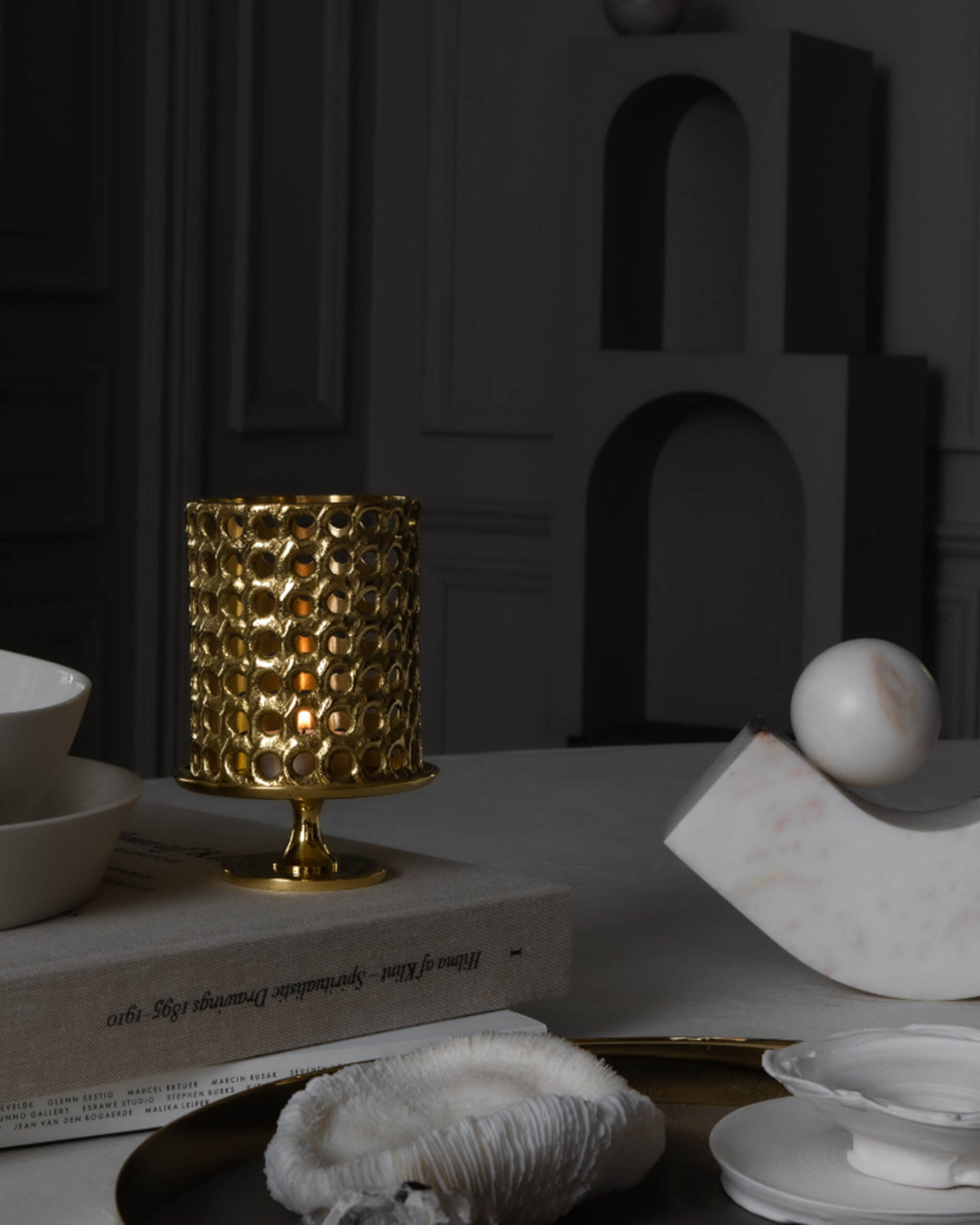 Pierre Forsell ljushållare mässing