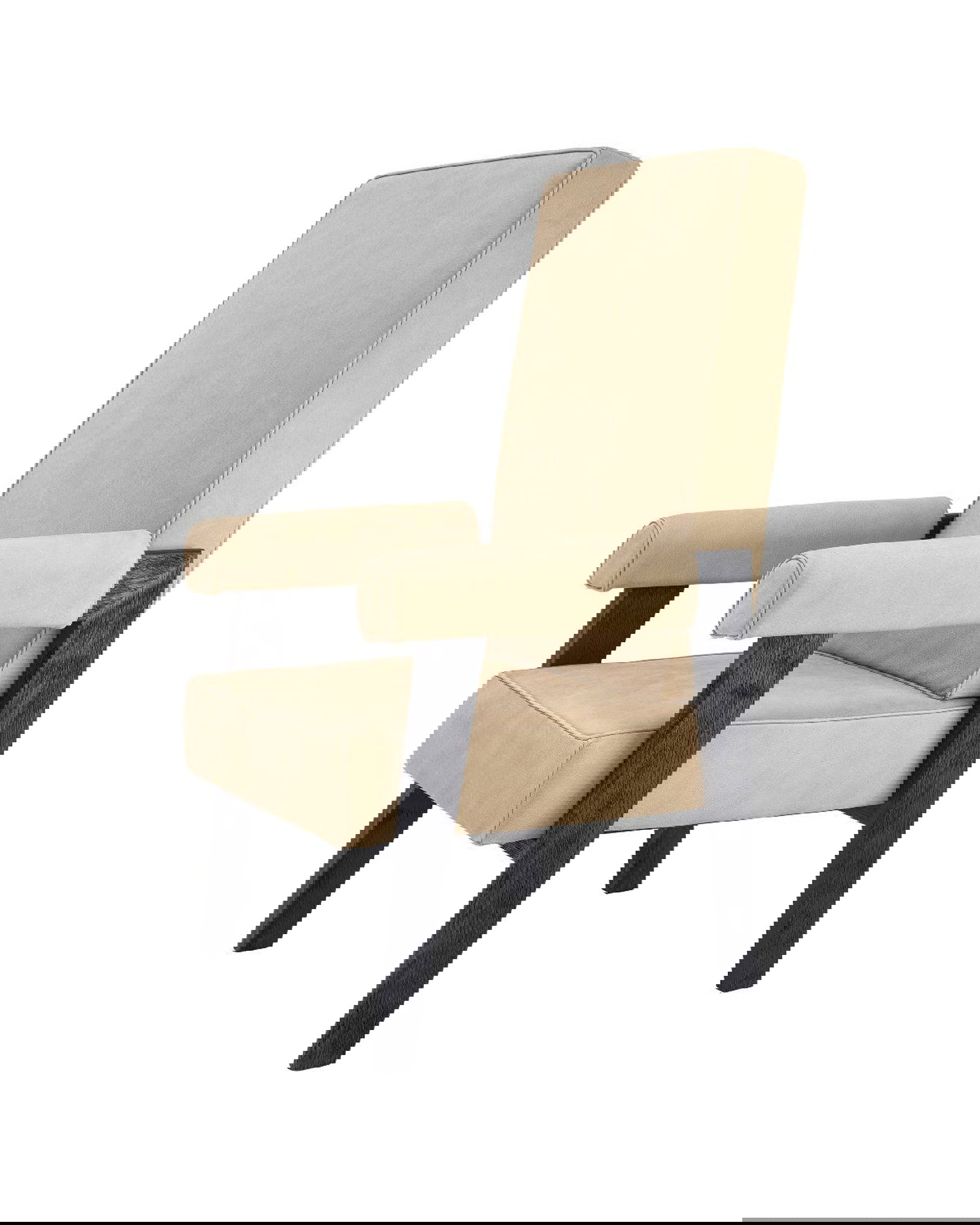 Milo skinnfåtölj beige nubuck hög