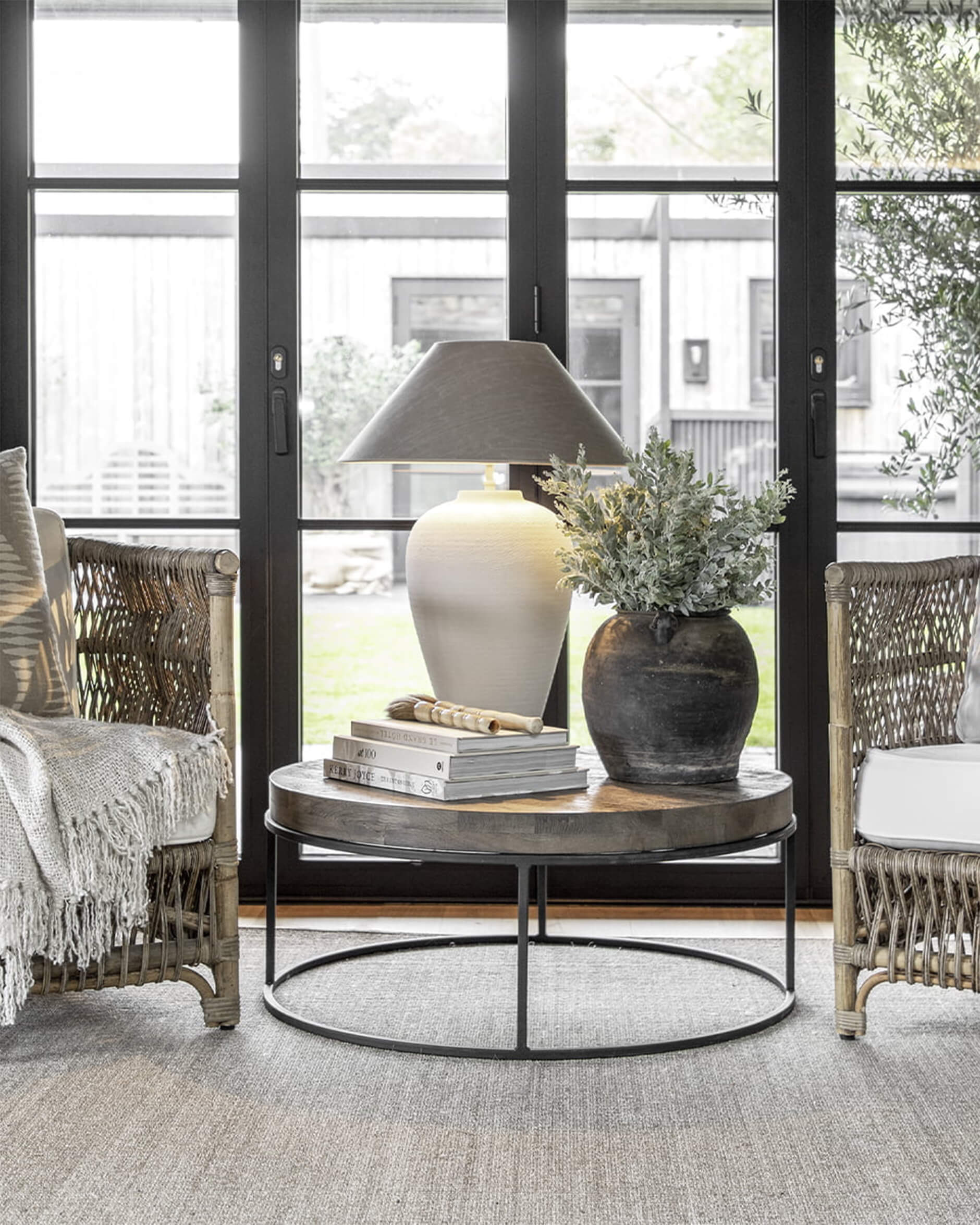 Carlisle soffbord silver back Ø90cm