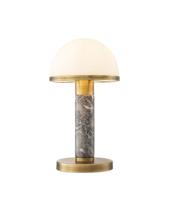 Ziegèl bordslampa antik mässing