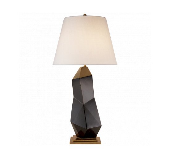 null - Bayliss Table Lamp White Leather Ceramic