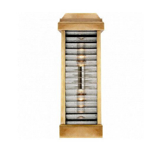 null - Dunmore Tall  Louver Rounded Glass Sconce Antique-Burnished Brass