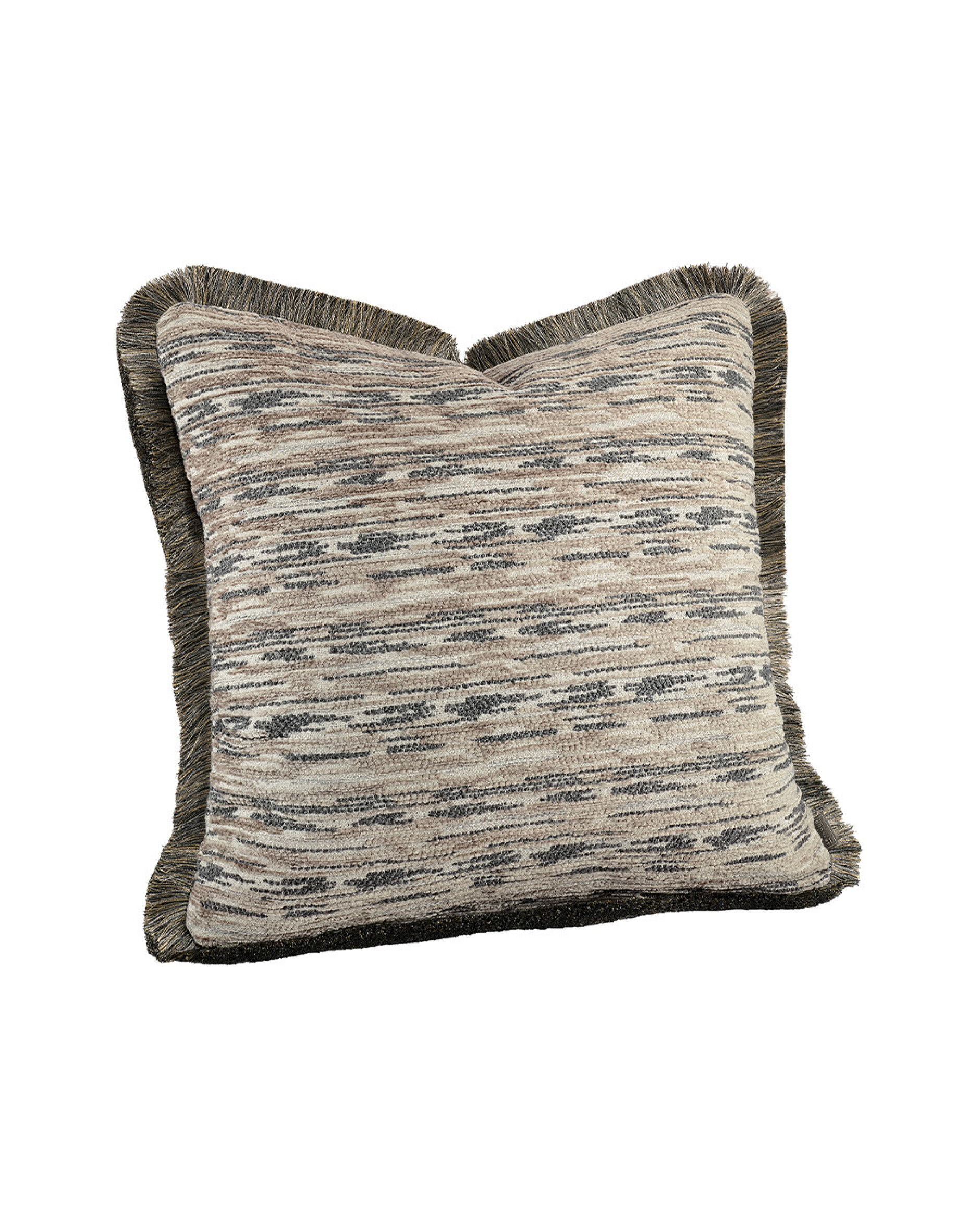 Serena Melange Fringe Cushion Cover Oyster