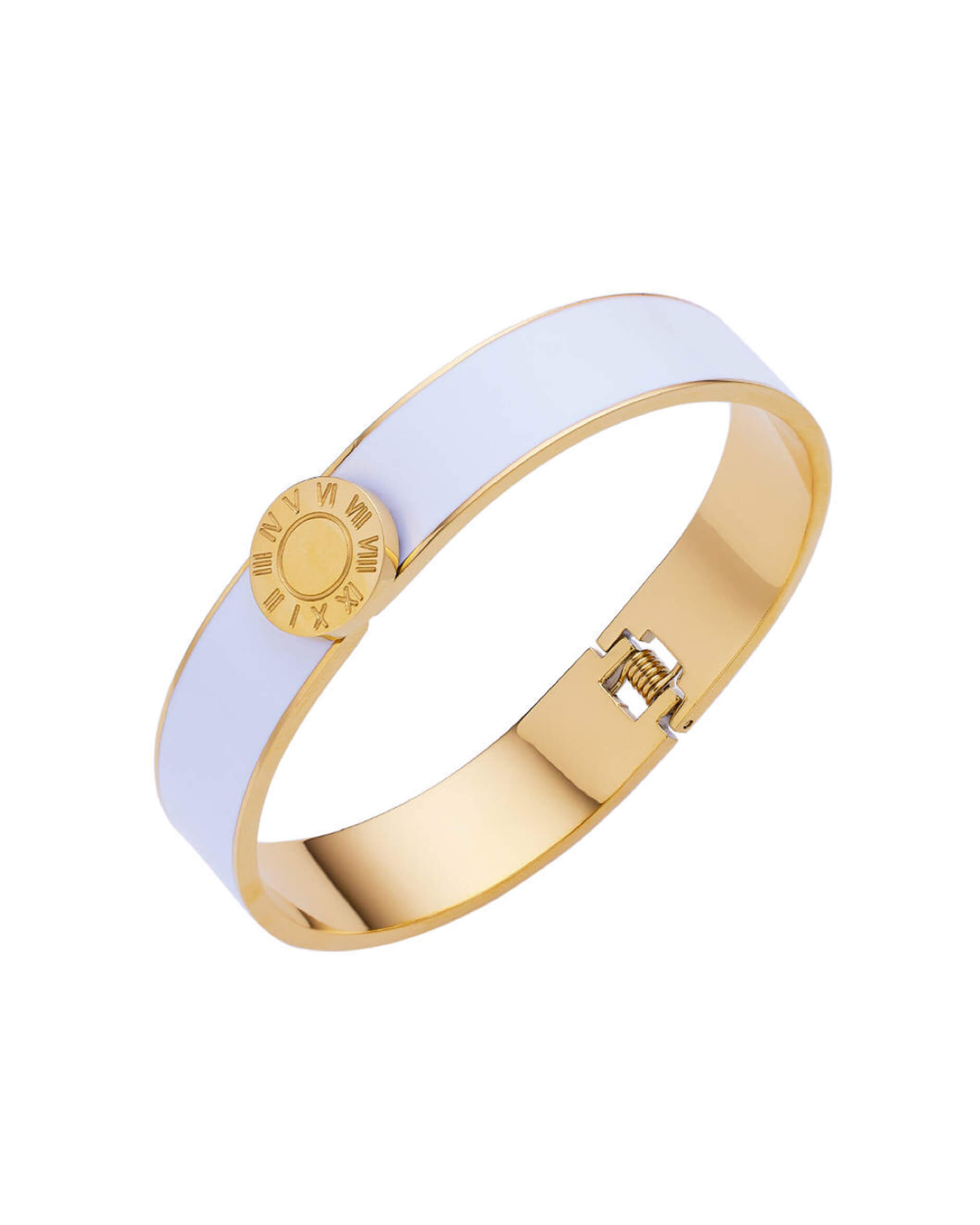 Bangle romerska siffror armband vit