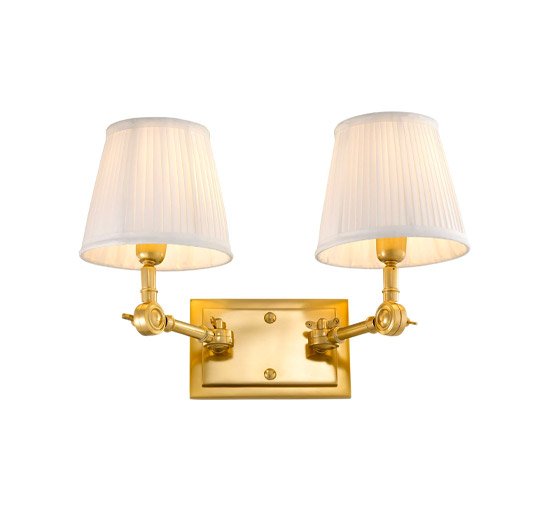 Gold/white shade - Wall Lamp Wentworth Double