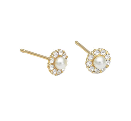 Petite Miss Sofia Pearl Earrings Crystal