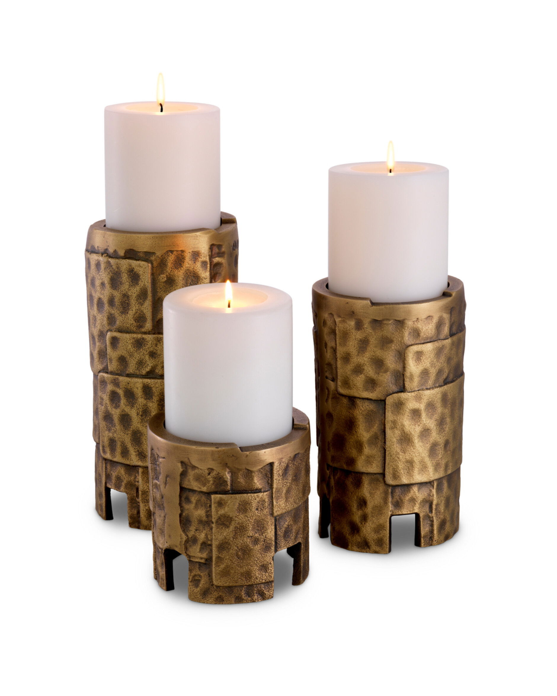 Laurentios ljuslyktor antik mässing 3-set