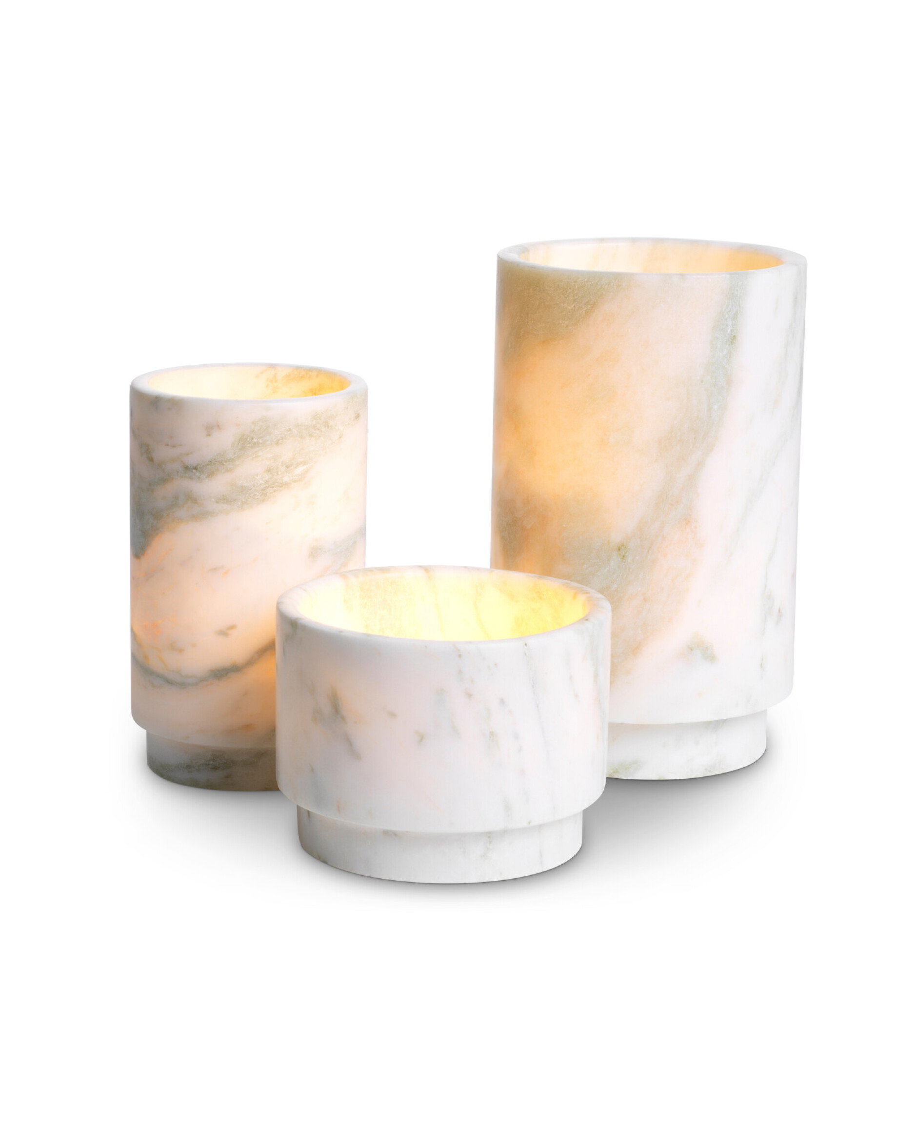 Leonidas tealight holders green onyx set of 3
