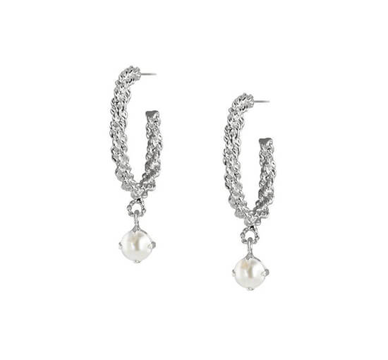 null - Elena øreringe pearl rhodium