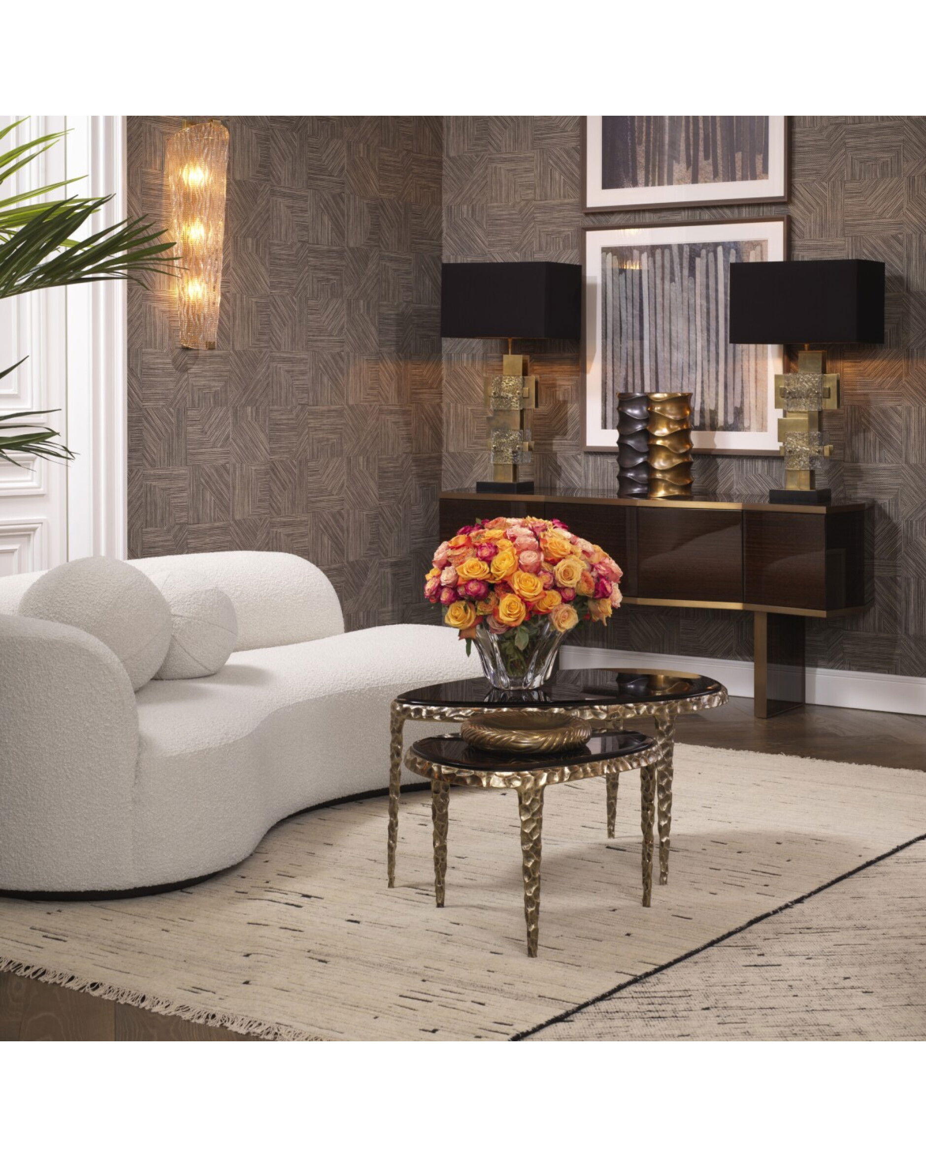 Langham bordslampa antik mässing