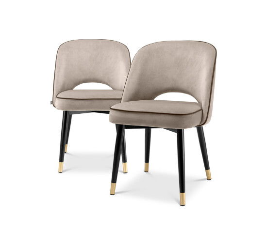 Savona Greige Velvet - Cliff Dining Chairs Savona Grey Velvet Set of 2