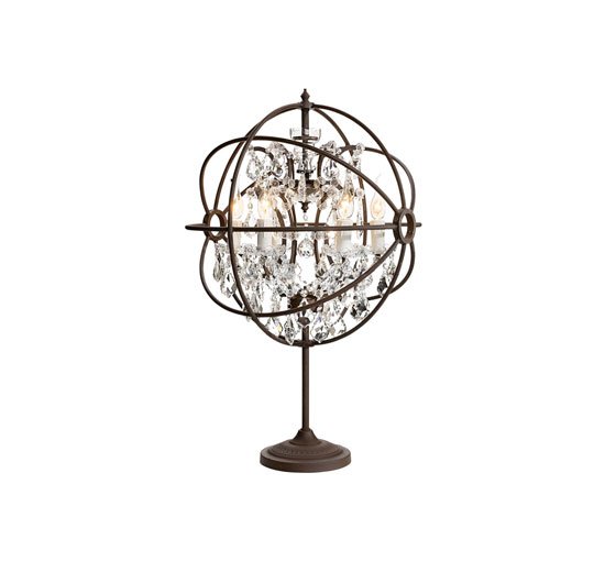 Rust/Crystal - Rome Table Lamp Natural Iron