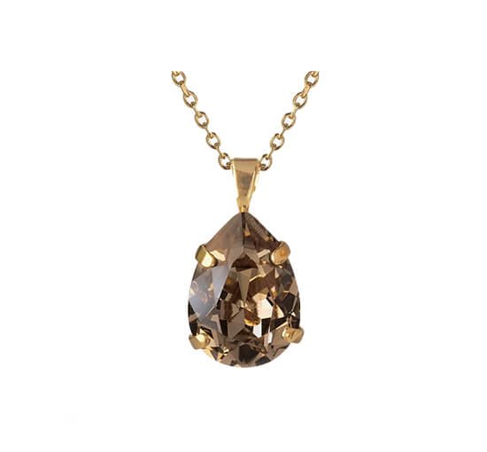 Greige - Mini Drop Necklace Crystal