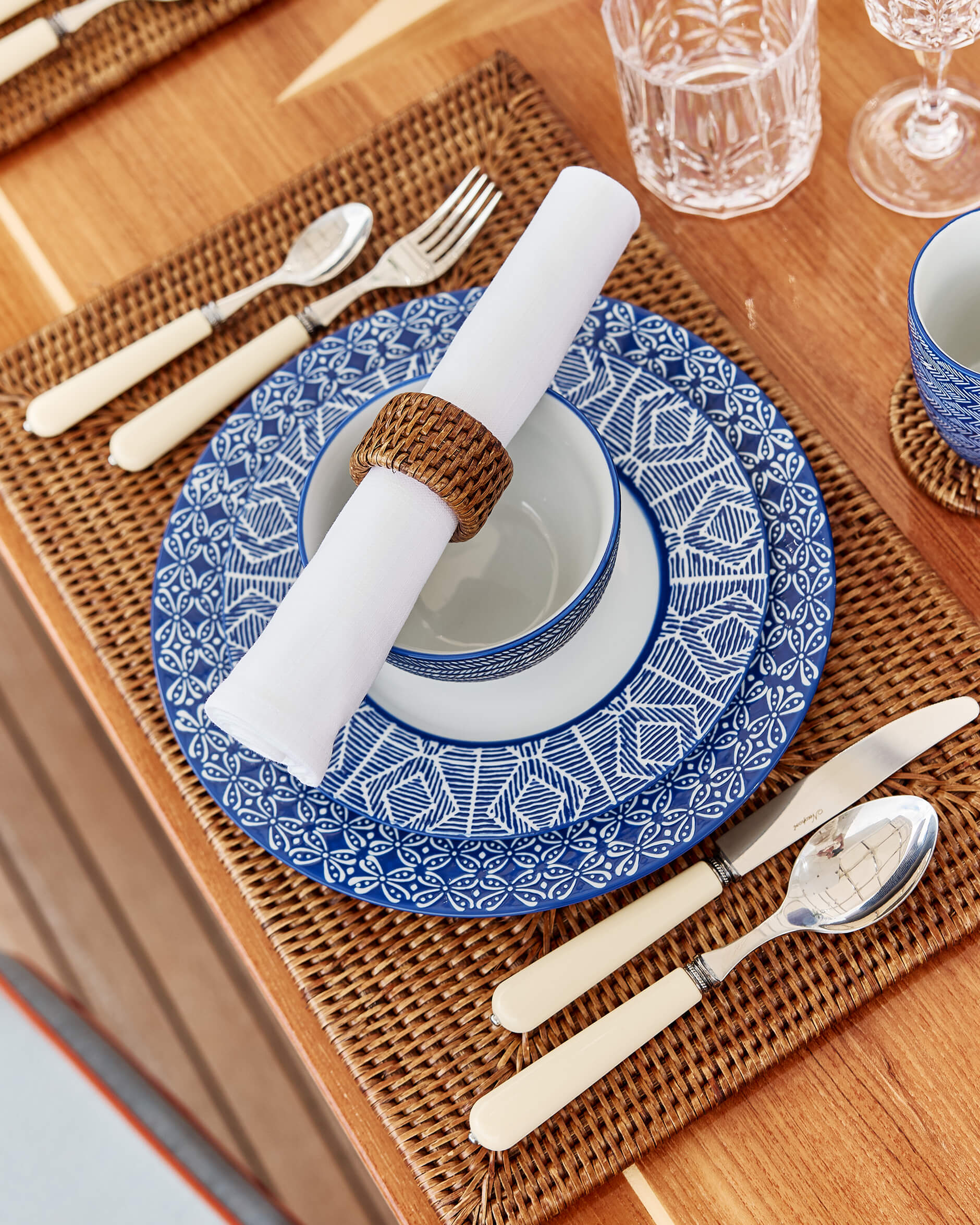 Capri Azzurra tallrikar blå/vit 6-pack