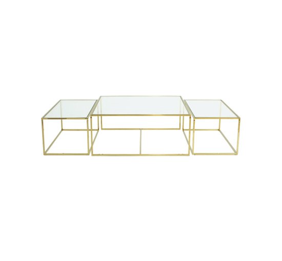 Brass - Three set table chrome low