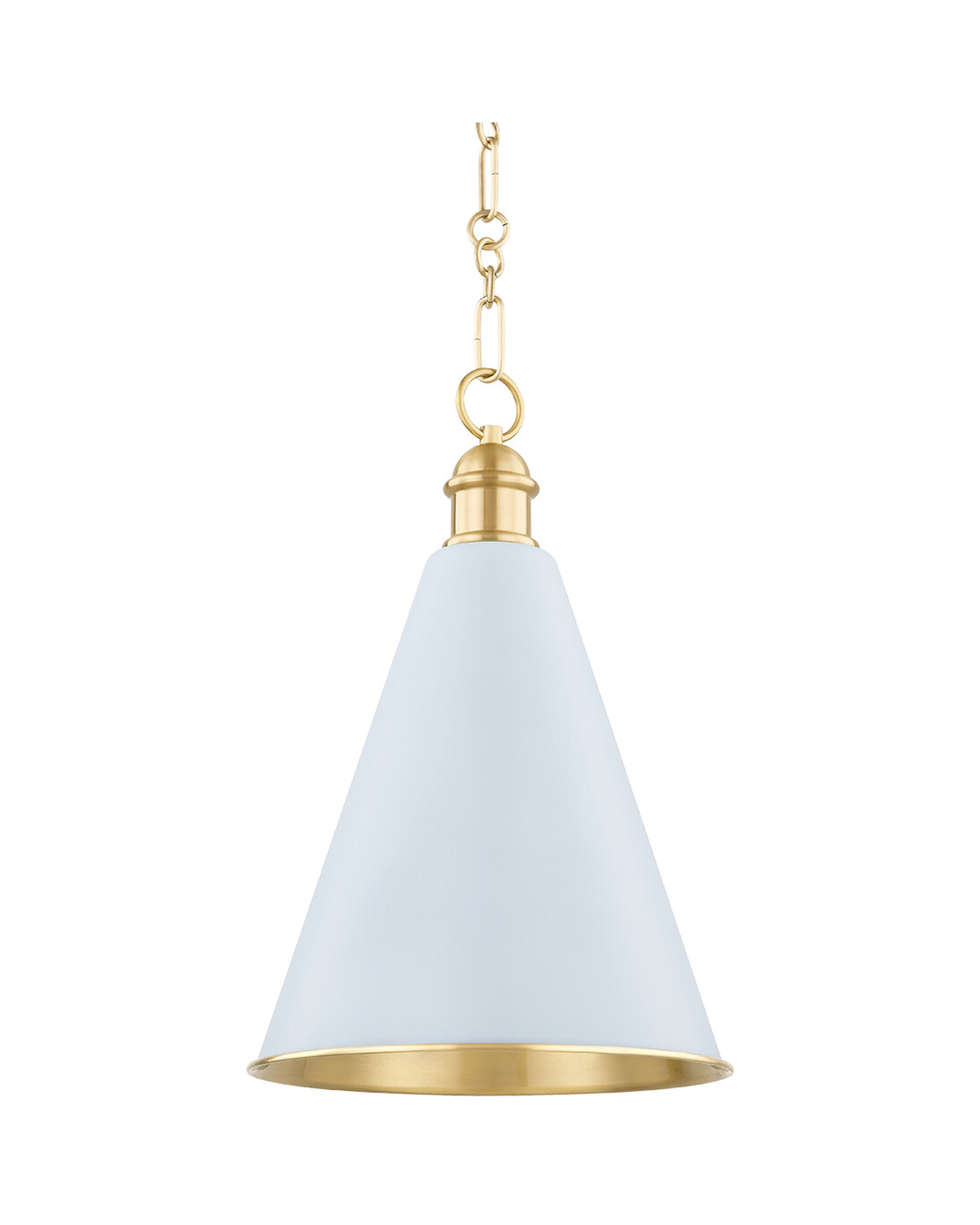 Fenimore taklampe antikk messing/ljusblå