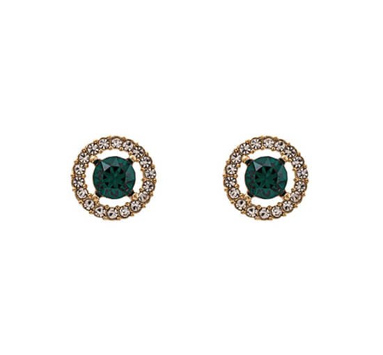 Emerald / Gold - Miss Miranda Earrings Silk