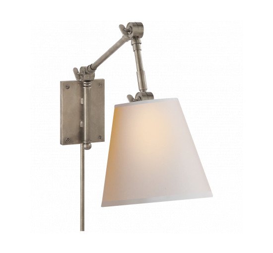 null - Graves Pivoting Sconce Polished Nickel/Linen