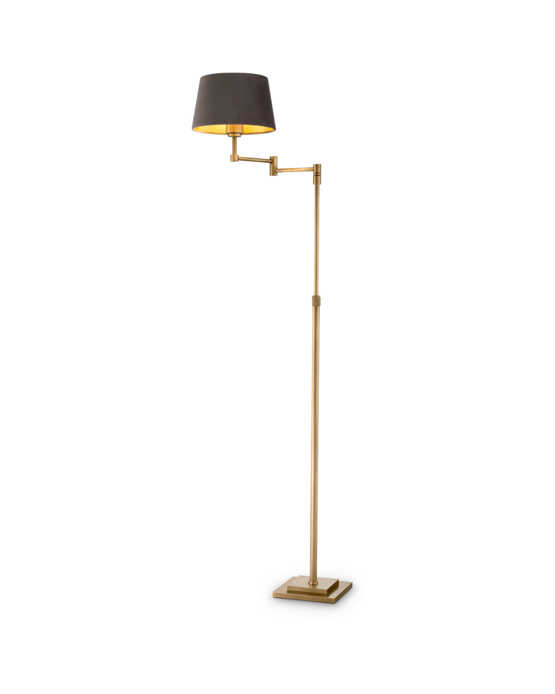 Corbin gulvlampe antik messing/grå
