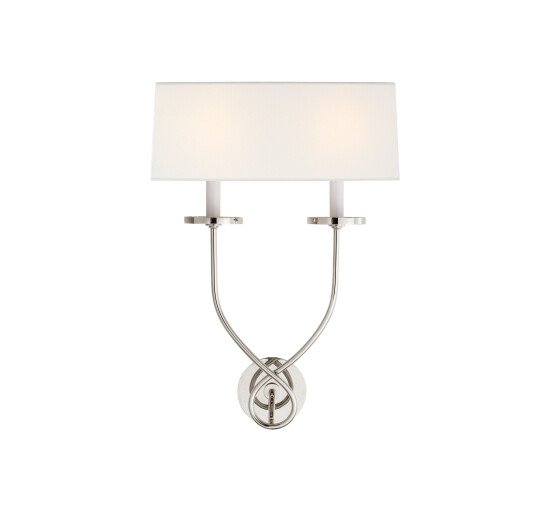 null - Symmetric Twist Double Sconce Polished Nickel