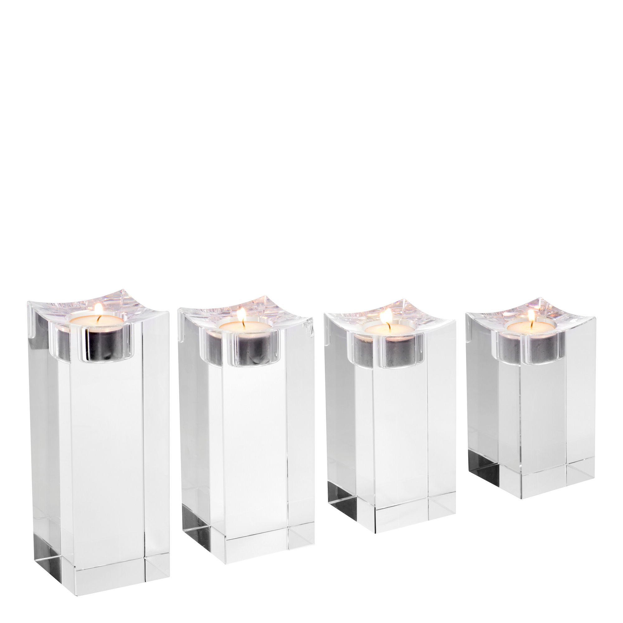Giancarlo Candle Holder Crystal Glass Set of 4