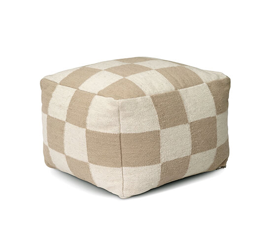 Square puf hvid/natur