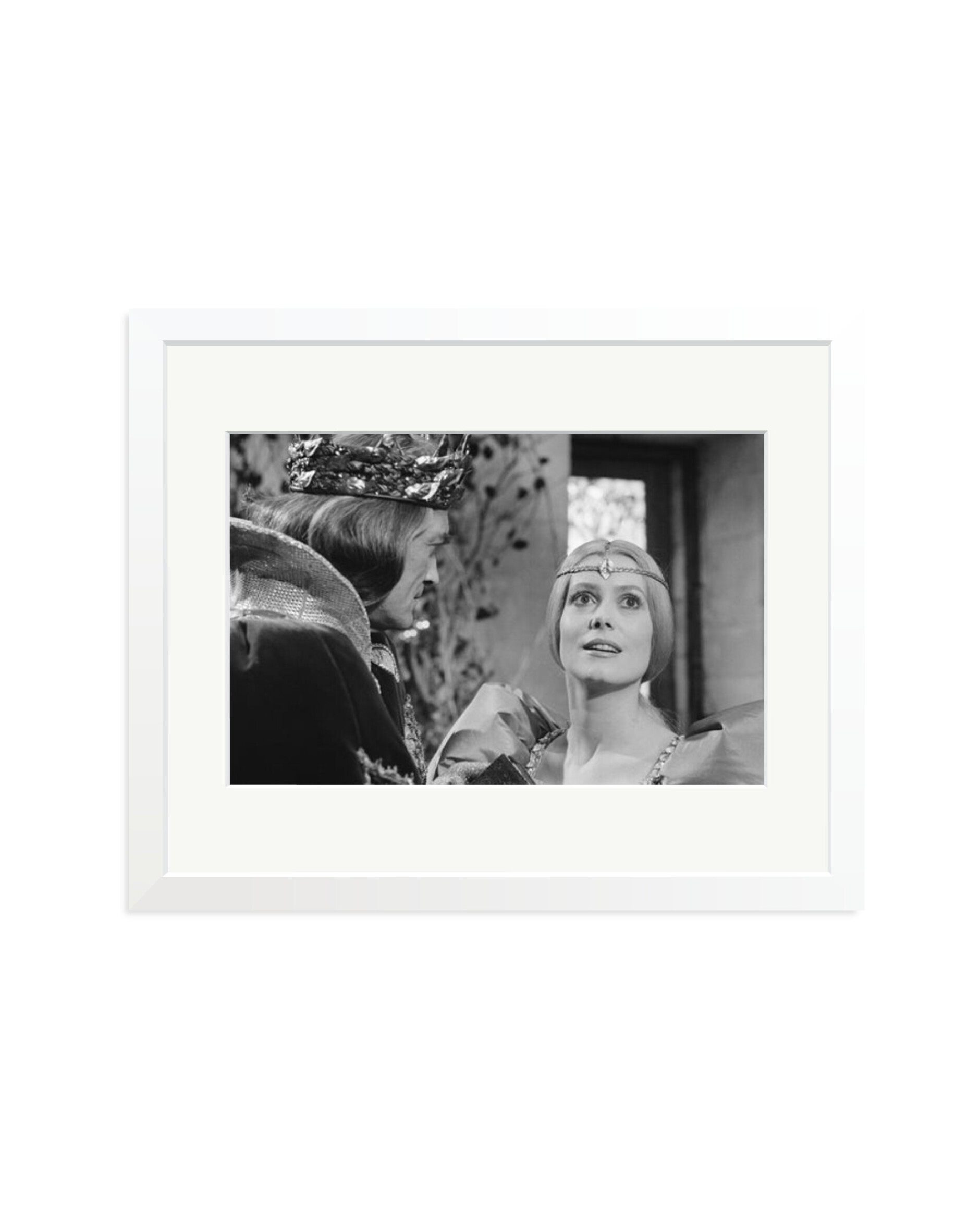 Marais and Deneuve on Set of Peau d'Ane White / Medium