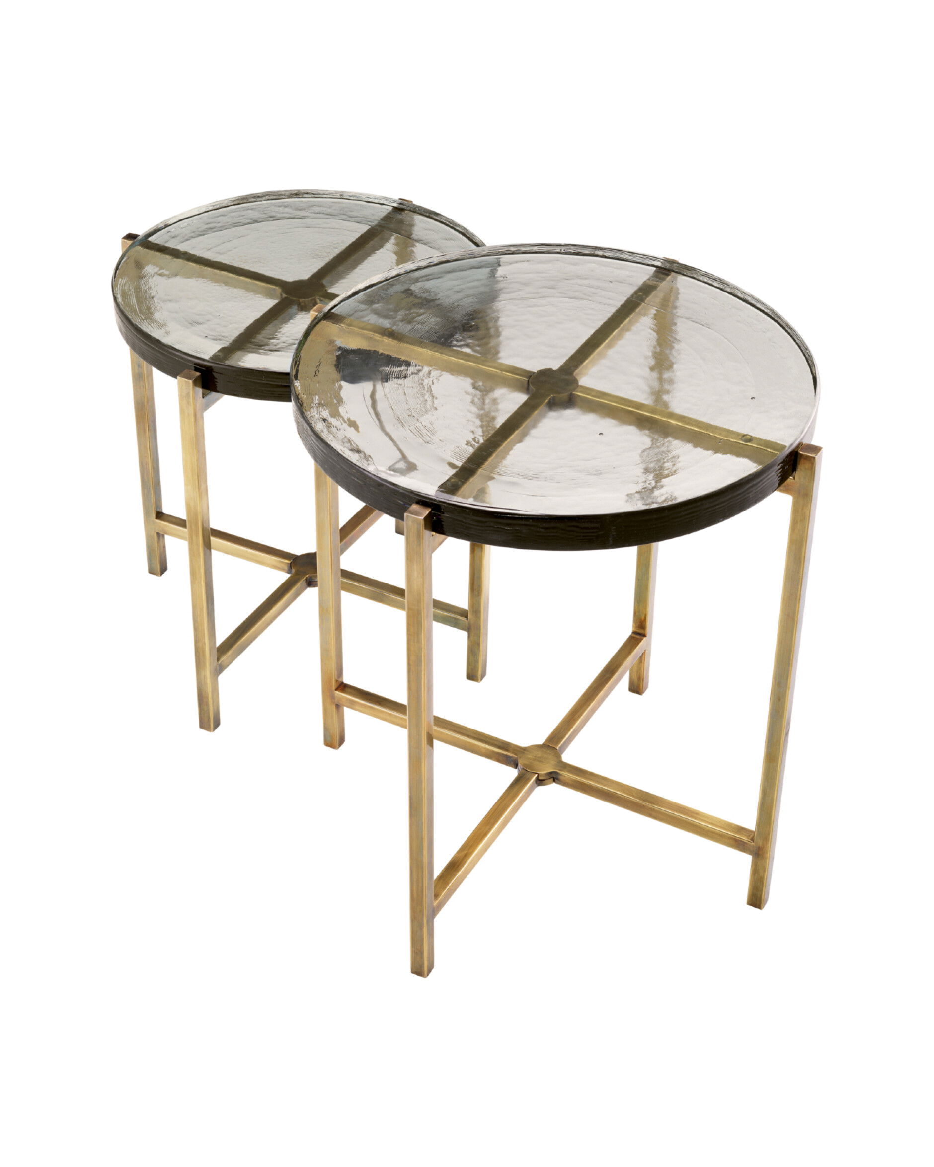 Haymann sidobord antik mässing 2-Set