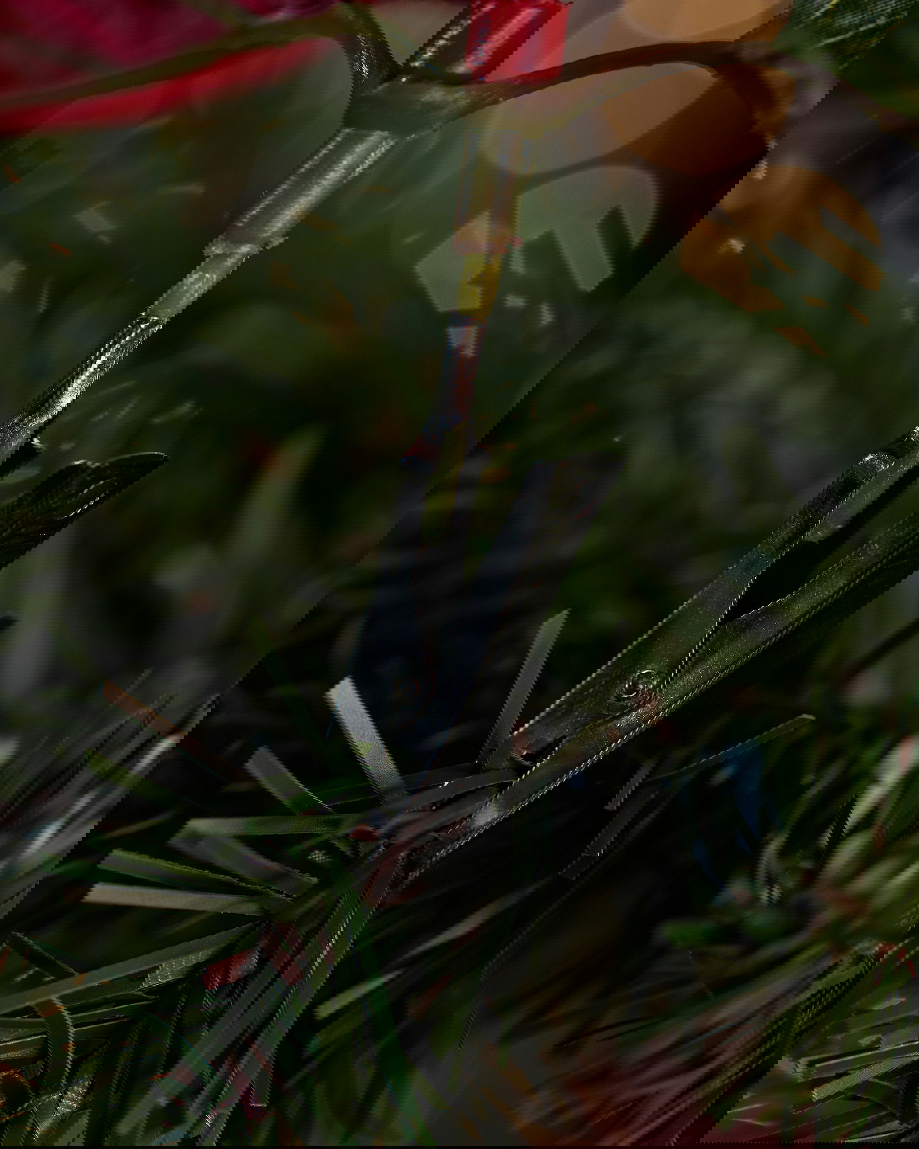 Joulutähti tekokasvi klipsillä punainen