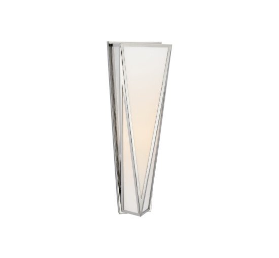 Polished Nickel/White Glass - Lorino vägglampa antik mässing/klarglas