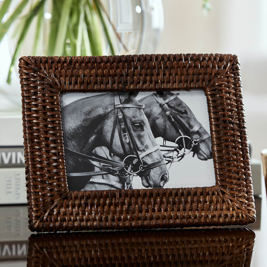 Cognac Photo Frame Rattan