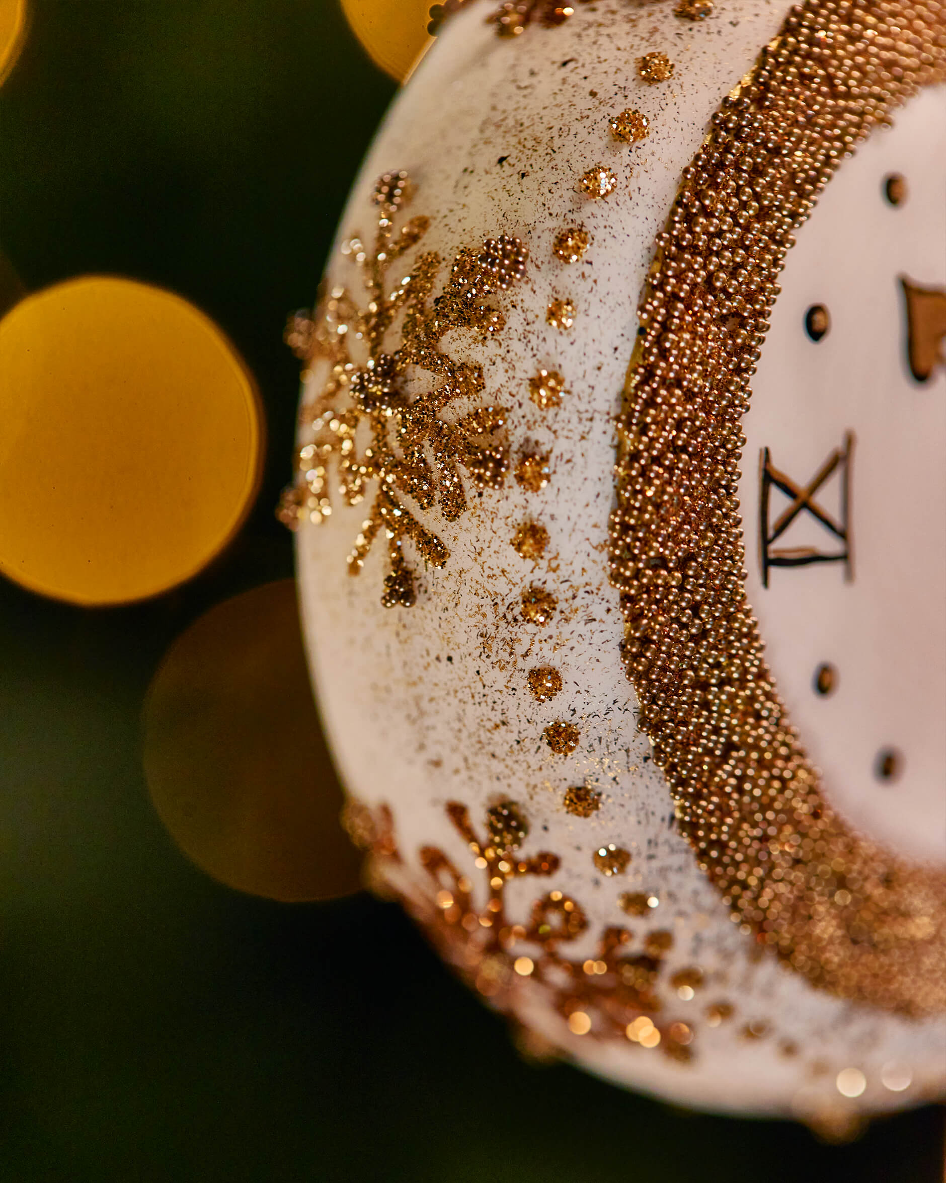 Orville klocka julgransdekoration vit