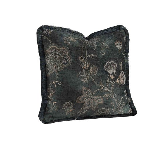 Apatit - Miralago Flower Cushion Cover Fringes Taupe